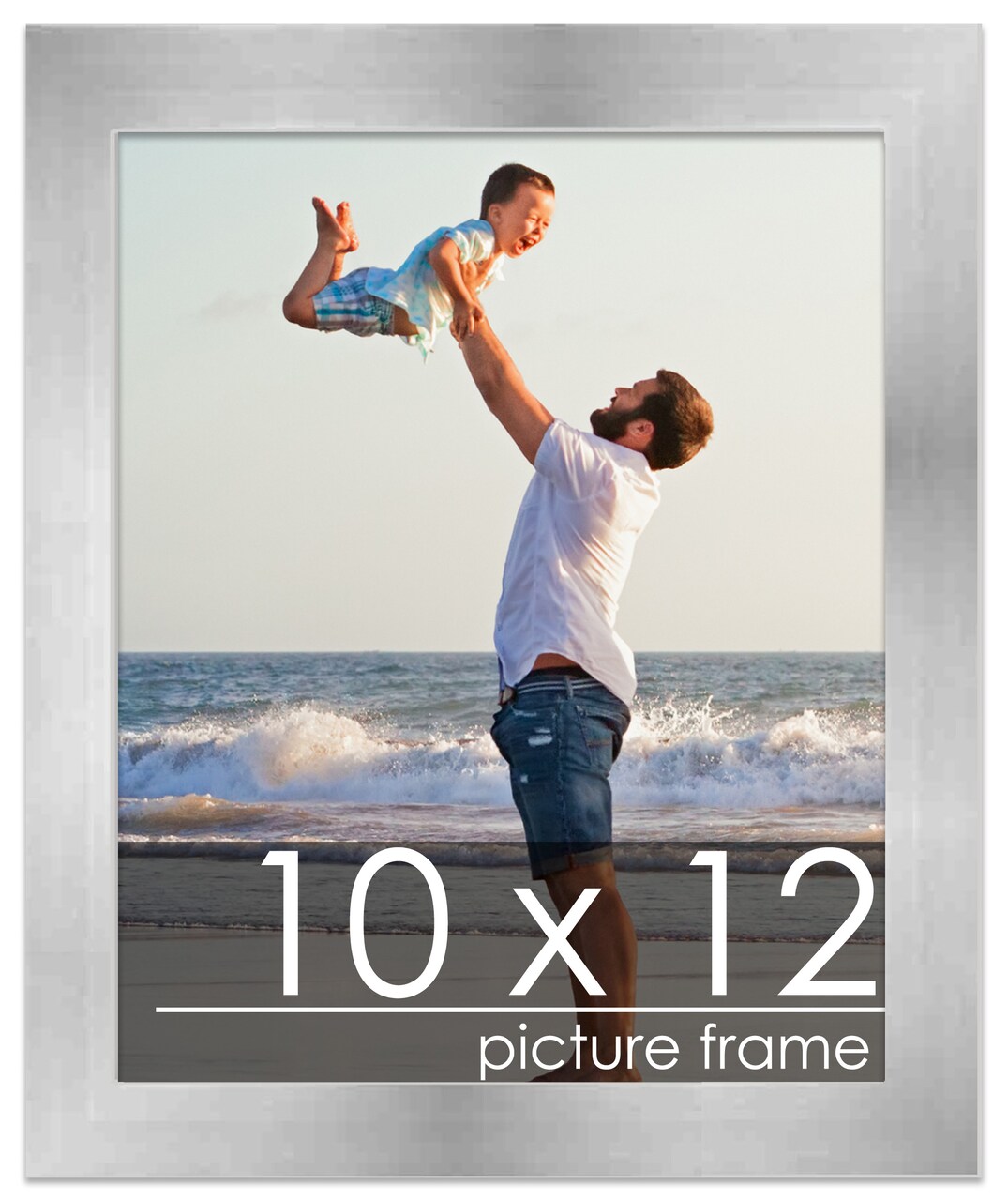 10x12 Solid Wood Picture Frame with UV-Resistant Acrylic & Acid-Free Backing, Available in 6 Finishes: Matte Black, Matte White, Metallic Bronze, Silver, Natural Wood Grain & Mahogany